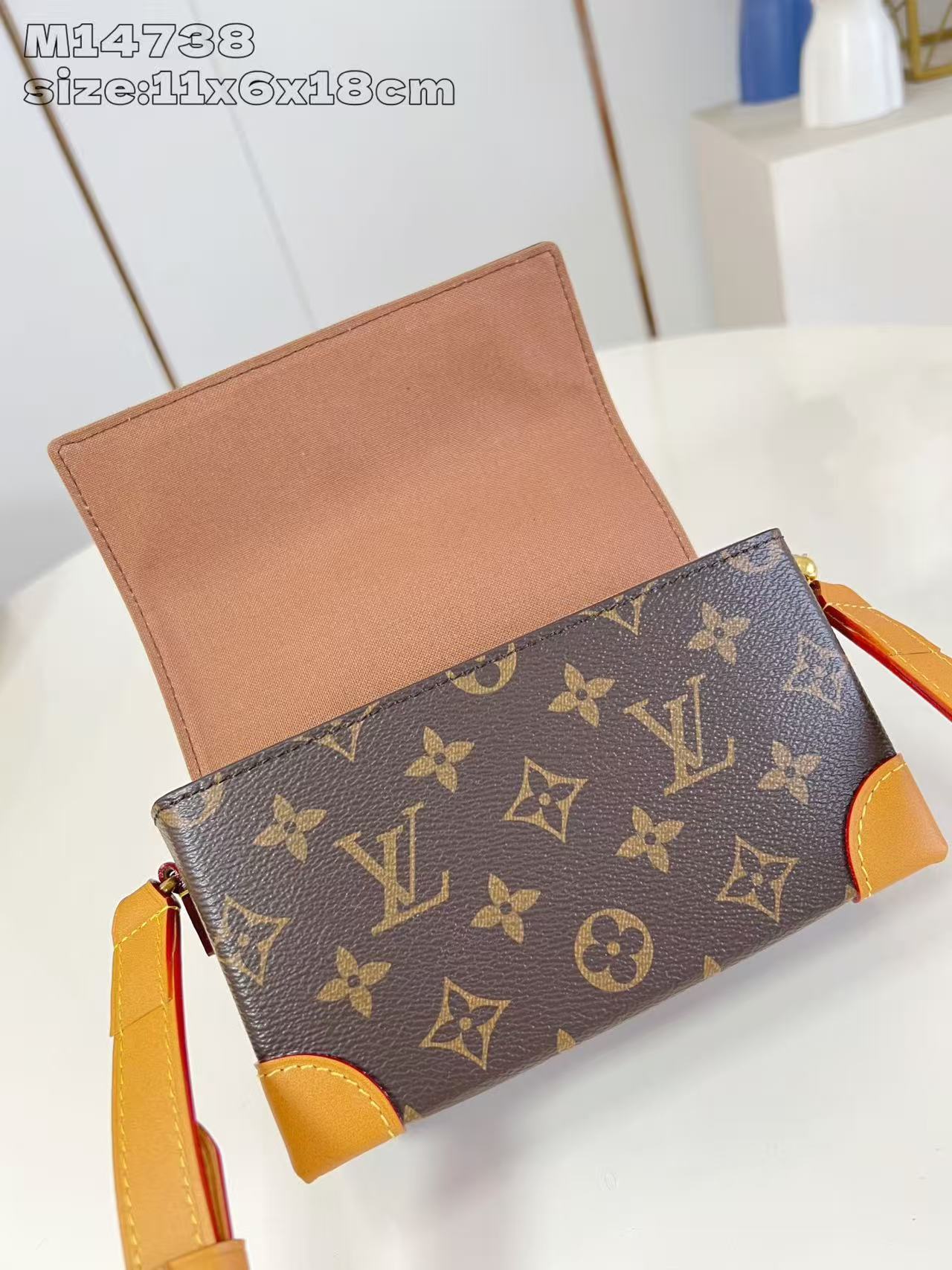 ルイヴィトンバッグ 偽物 ミニサイズ プリント 牛革 バックバッグ 斜め掛け レザー ブラウン_16