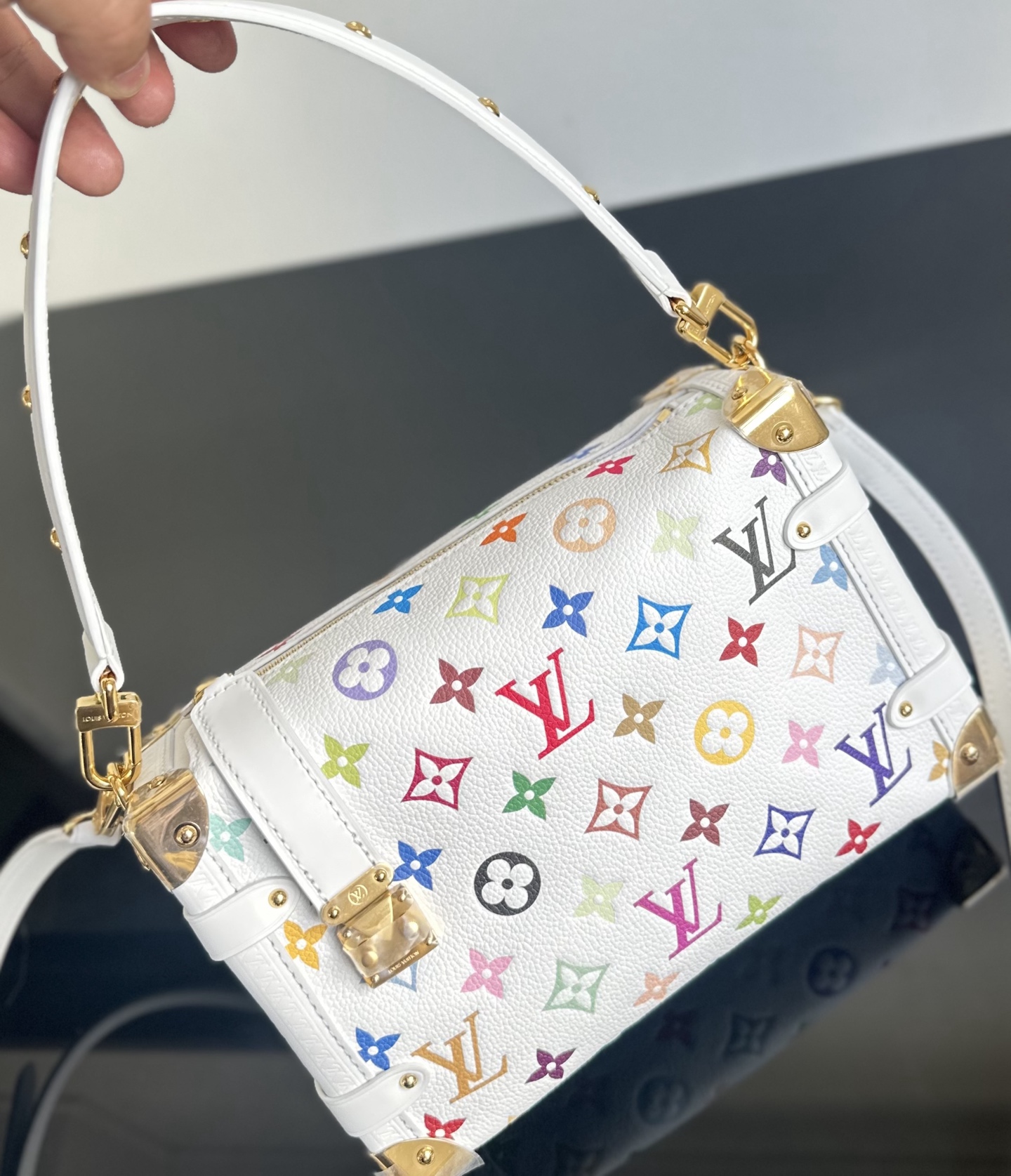 ヴィトン バッグ クロコスーパーコピー 可愛い レザー 牛革 ハンドバッグ プリント ホワイト_7