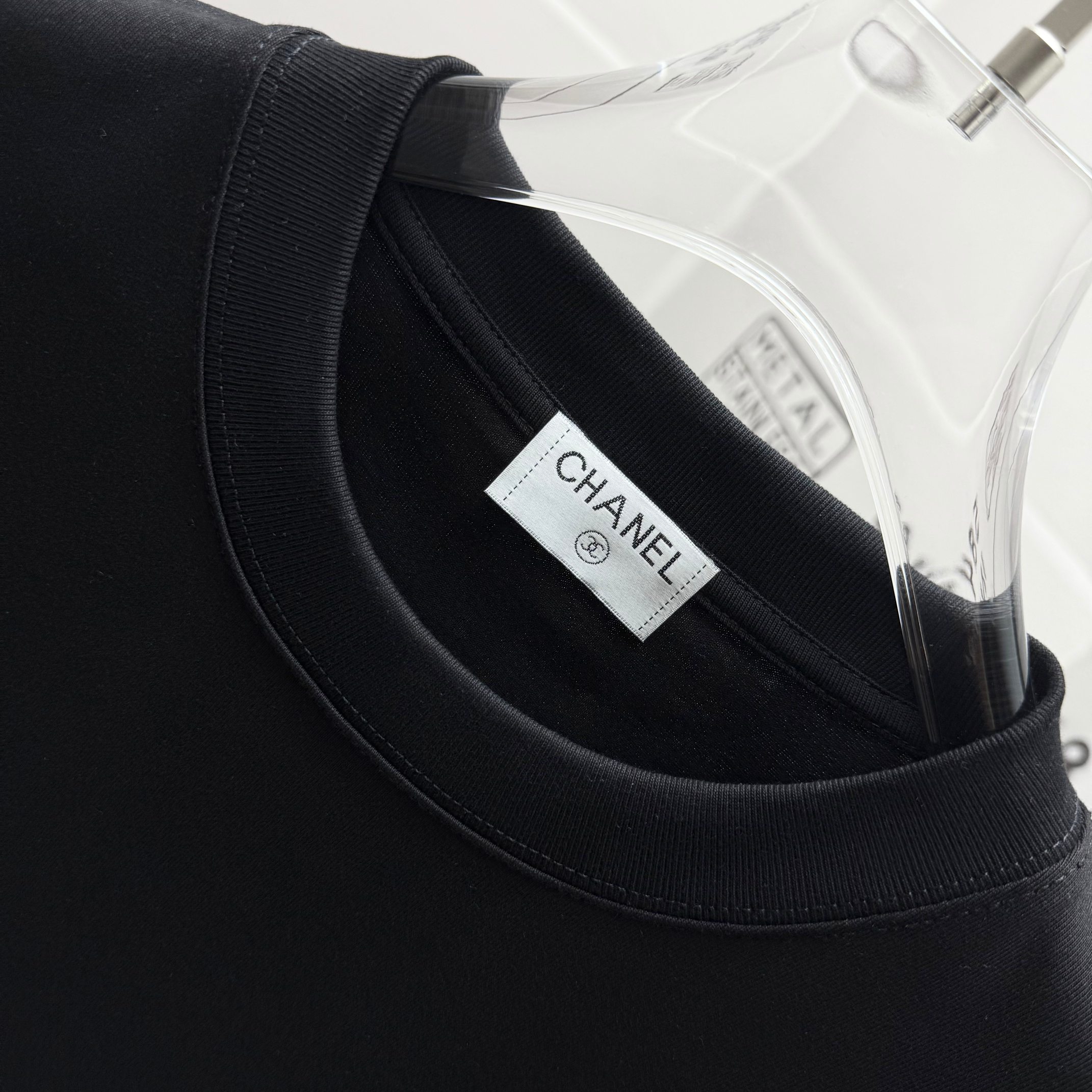 chanel t シャツ メンズ偽物 シンプル 柔軟 トップス 短袖 100％綿 ゆったり ブラック_4