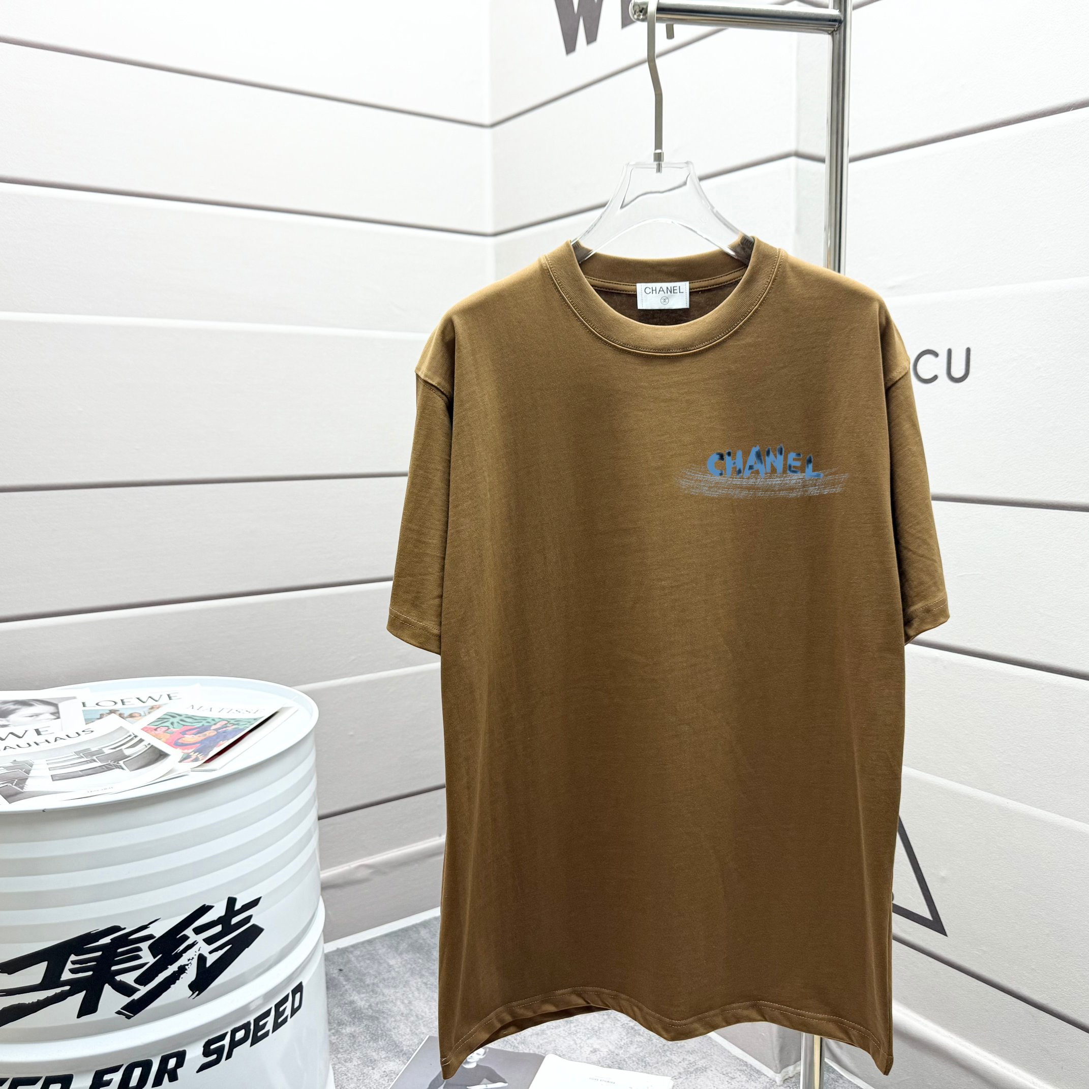 chanel t シャツ スーパーコピー シンプル 柔軟 トップス 短袖 100％綿 ゆったり ブラウン_1