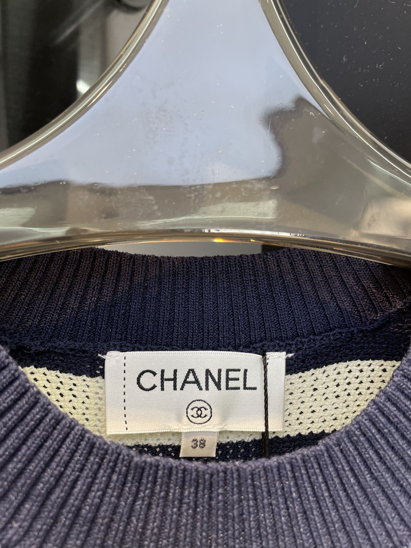 chanel の t シャツ偽物 シンプル 柔軟 トップス 短袖 100％綿 横縞 ブラック_4