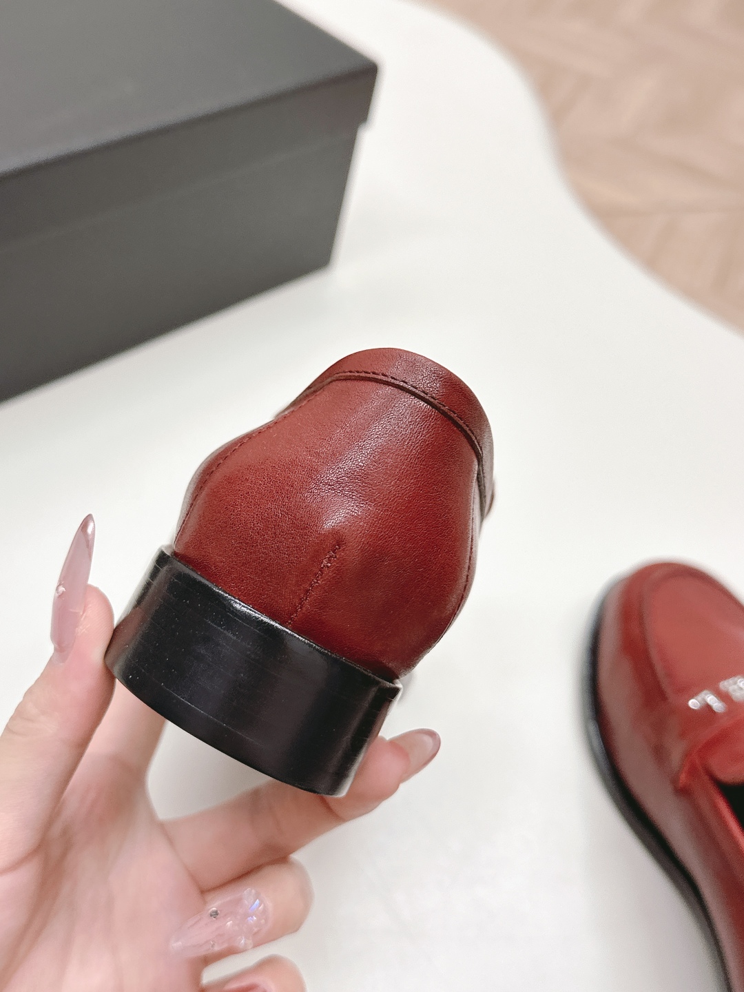 一番安い シャネル風 シューズコピー ローファー モカシン 優雅レディ 本革 レザー レッド_7