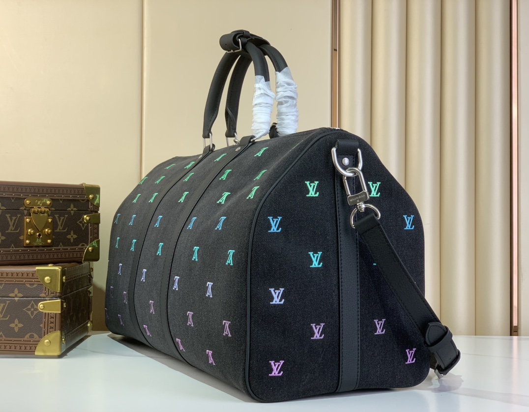 ルイヴィトンバッグ インスタ激安通販 ハンドバッグ 旅行 ロゴ刺繍 大容量 m13966 ブラック_2
