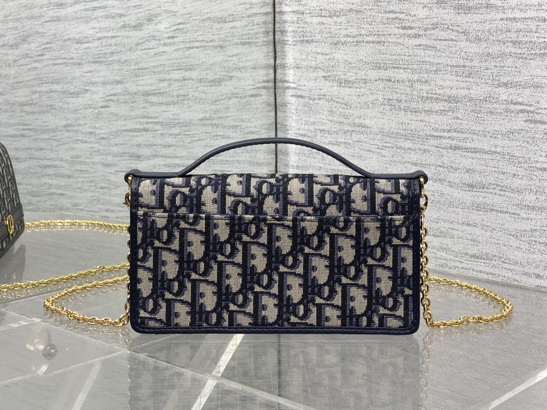 dior ショルダー バッグ レディ偽物 チェーンバッグ 本革 レザー 花柄 斜め掛けバッグ ブルー_2