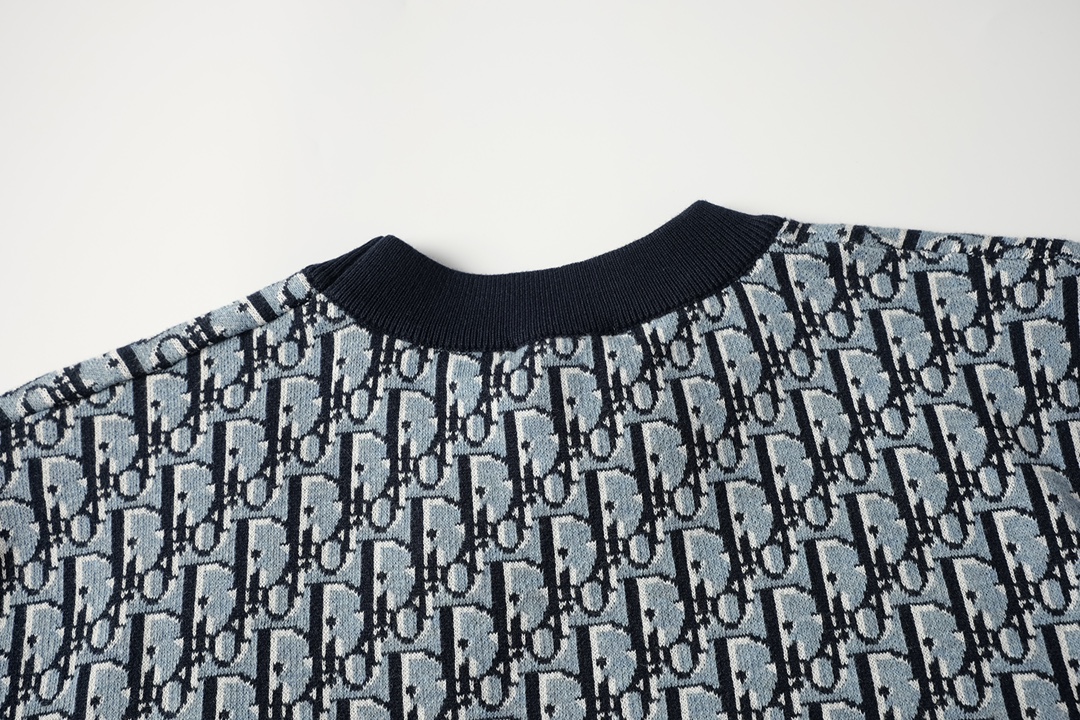 メンズ ディオールtシャツコピー 短袖 トップス  純綿 シンプル 花柄 ブルー_7