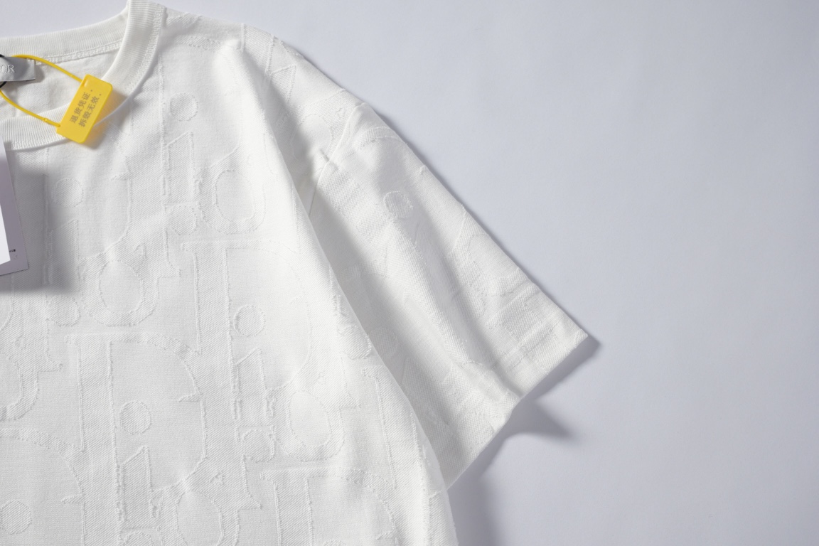 藤原聡 ディオールtシャツ偽物 シンプル 短袖 トップス  純綿 ホワイト_5
