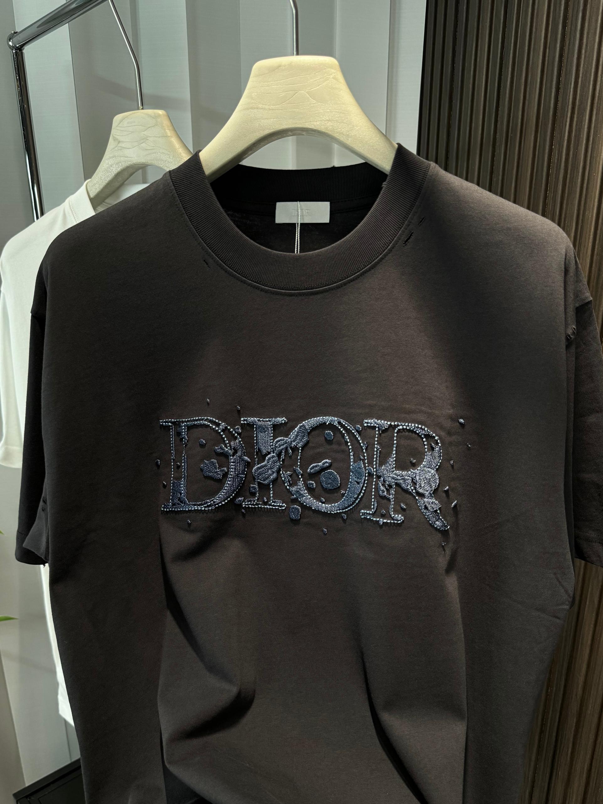 高品質 ディオールtシャツメルカリスーパーコピー シンプル 短袖 トップス  純綿 ブラック_4