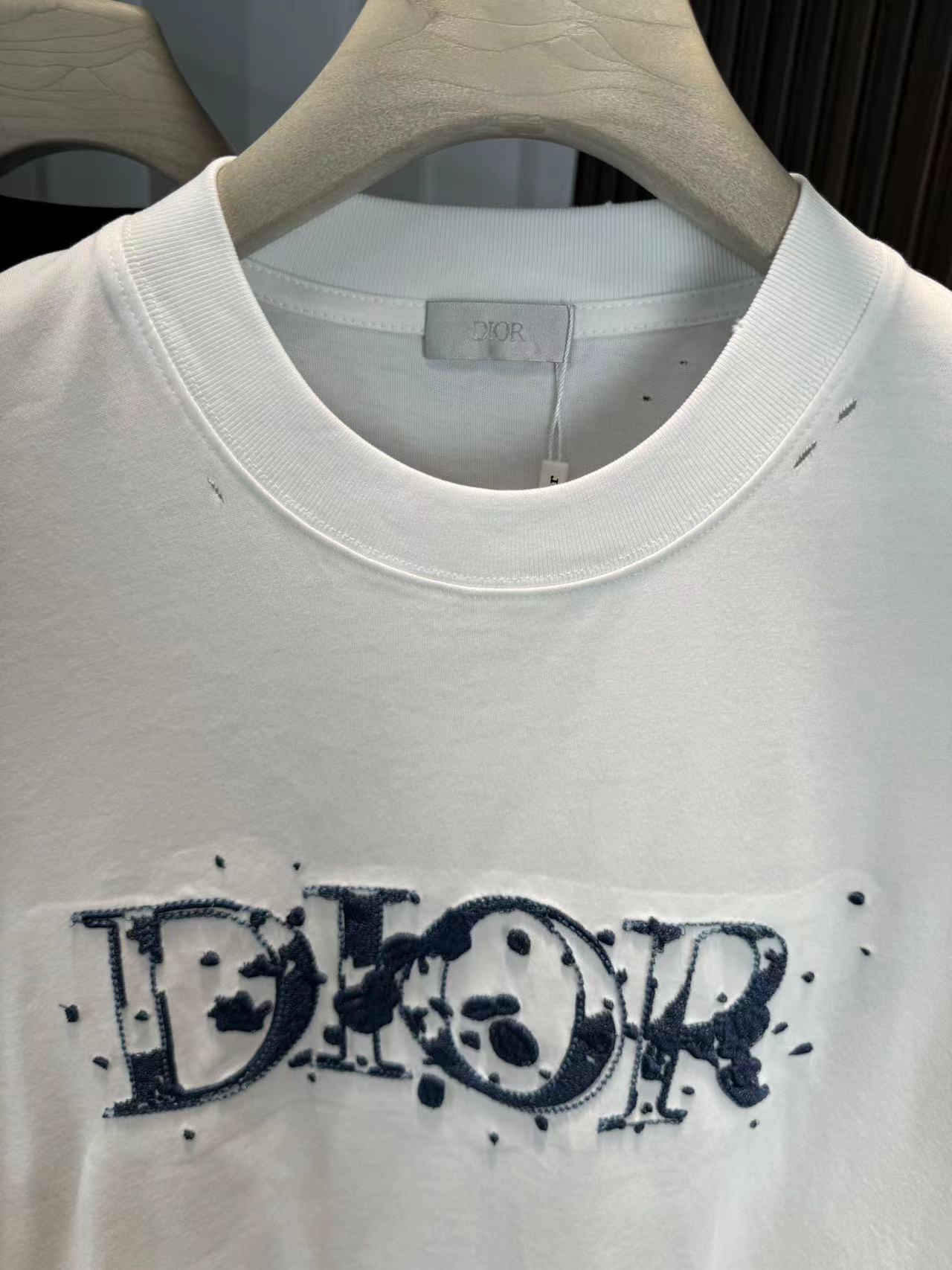 お得品‼ディオールtシャツヤフオク偽物 プリント 短袖 トップス  純綿 柔らかい ホワイト_2