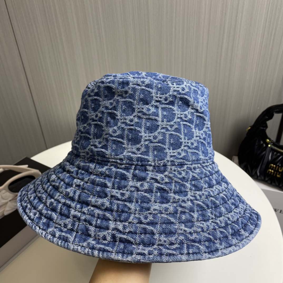 超激得の新品 キャップ ディオールスーパーコピー デニム帽子 日焼け止め 花柄 ブルー_3