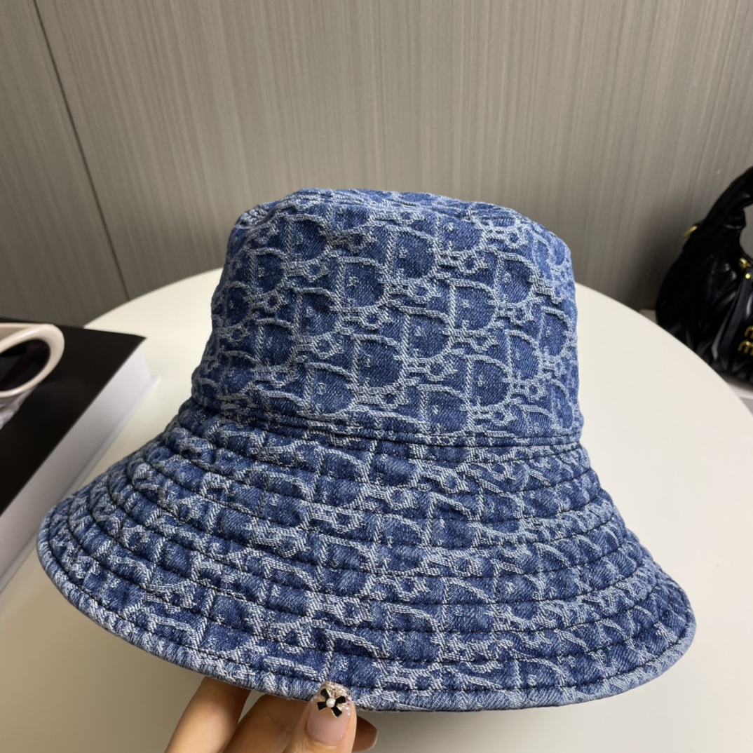 超激得の新品 キャップ ディオールスーパーコピー デニム帽子 日焼け止め 花柄 ブルー_6