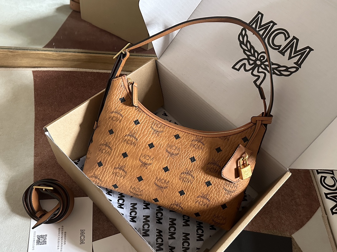 mcm エムシーエムリュック偽物 レザー 花柄 優雅 ハンドバッグ 6721 斜め掛け ブラウン_2