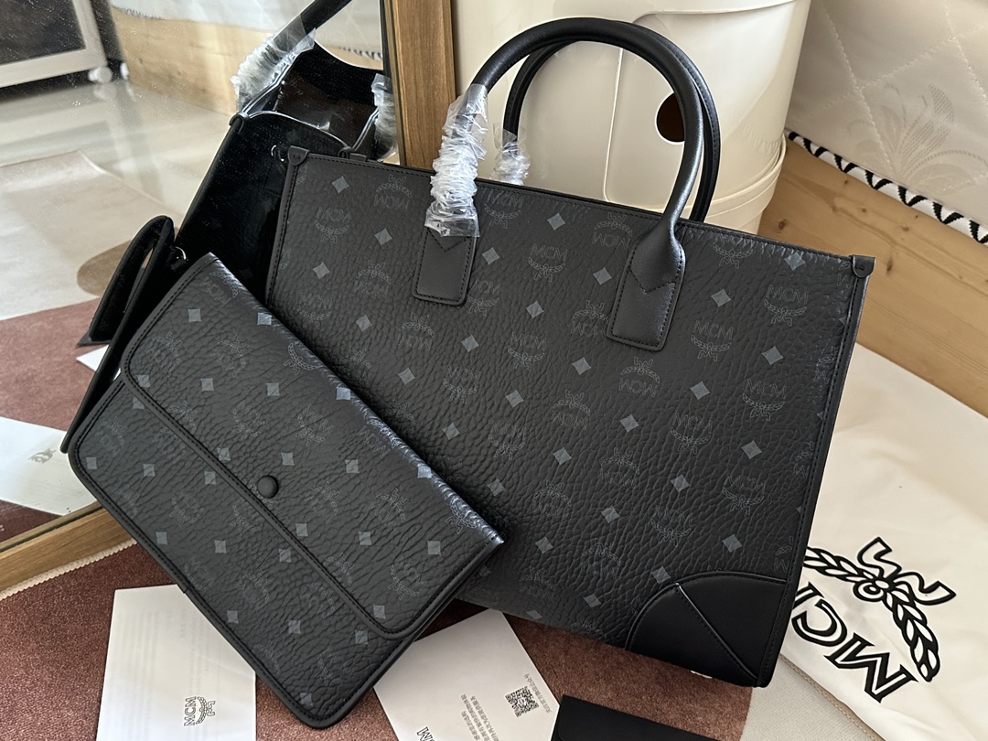 mcm バッグ 値段コピー エムシーエム レザー 優雅レディ 上質 ハンドバッグ トート 6410 ブラック_2