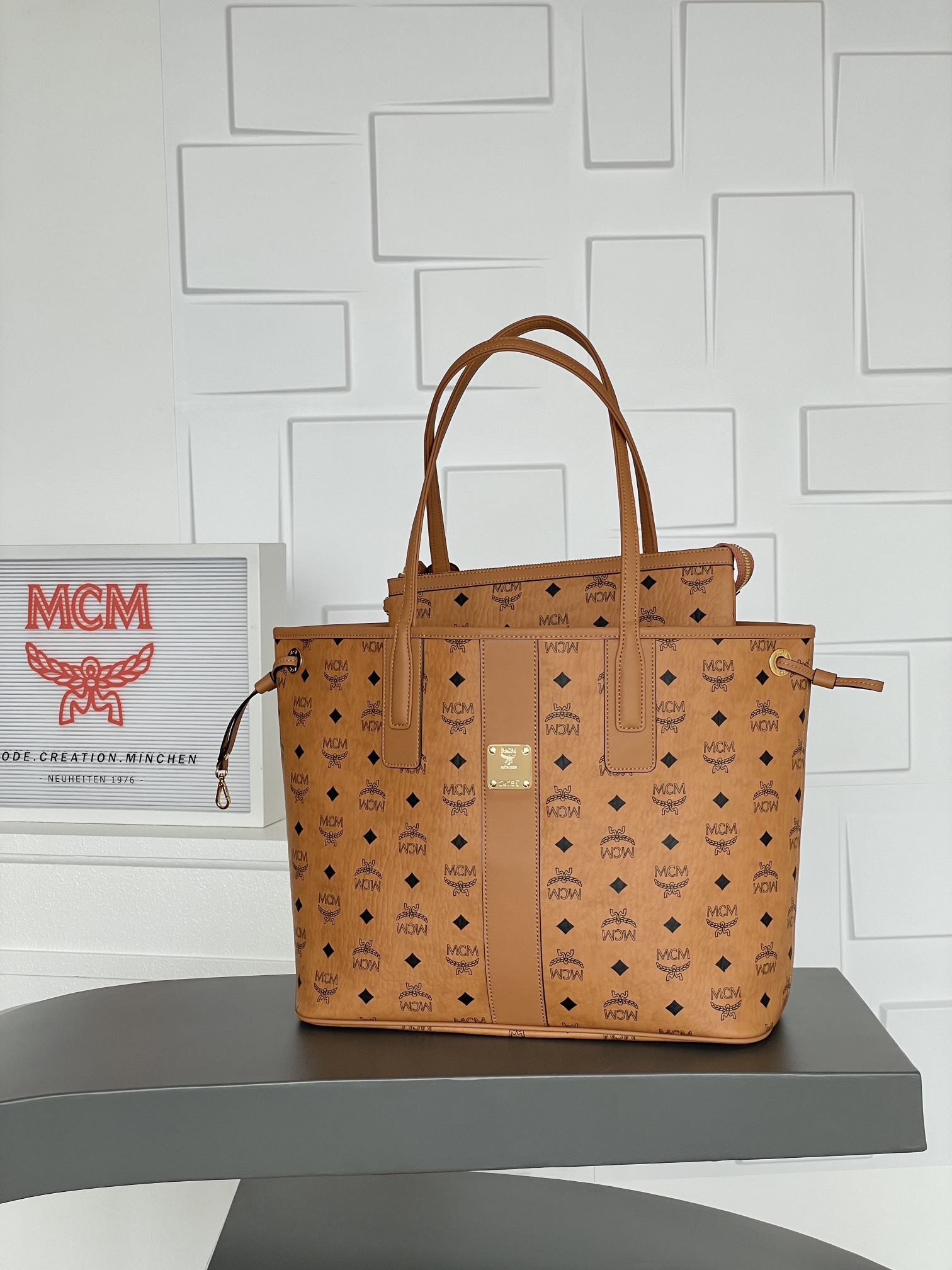 優雅レディ mcm バッグ ヤフオクスーパーコピー エムシーエム 牛革 トート ハンドバッグ ブラウン_5