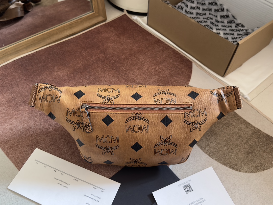 MCM エムシーエム リュックスーパーコピー 優雅レディ 牛革 腰バッグ 高級感 1050 ブラウン_4