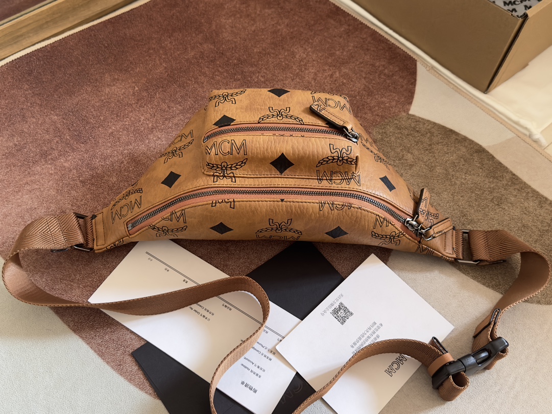 MCM エムシーエム リュックスーパーコピー 優雅レディ 牛革 腰バッグ 高級感 1050 ブラウン_6