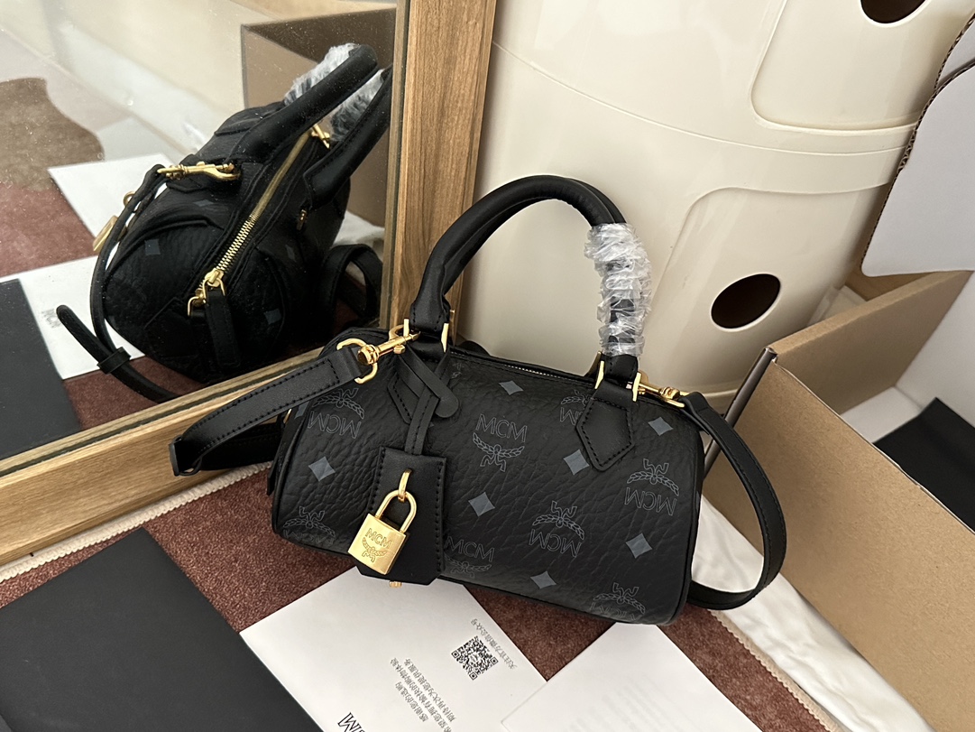 人気商品 エムシーエム mcm トート偽物 優雅 ハンドバッグ 斜め掛け 牛革  6214 ブラック_2