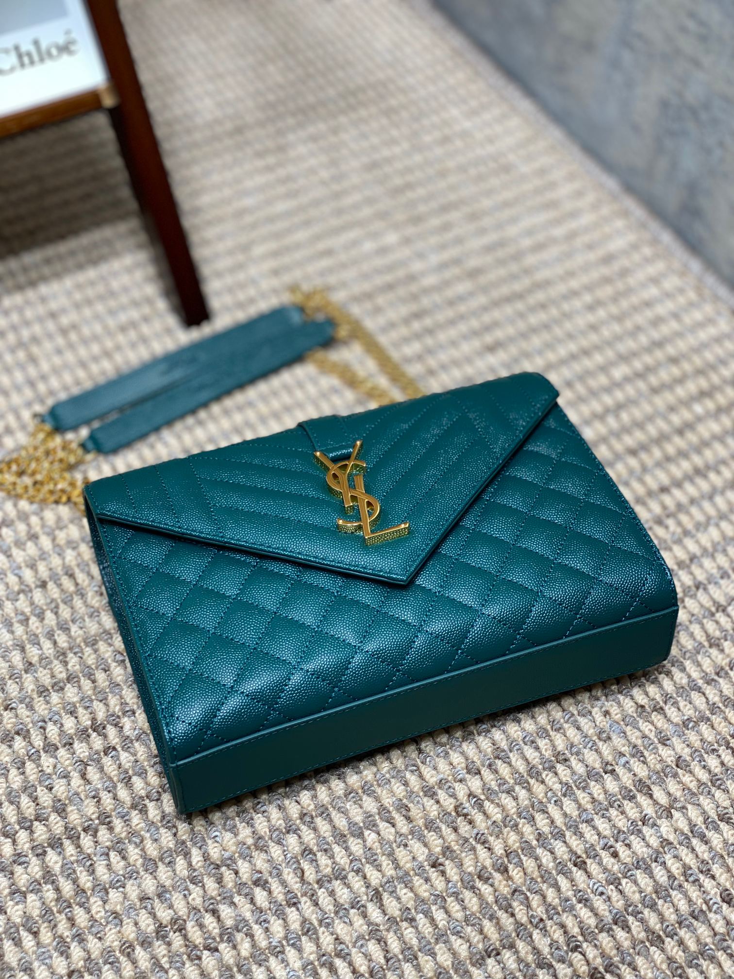 眩しい サン ローラン キャンバス トート偽物 優雅 ハンドバッグ 本革 チェーン 392739 ブルー_4