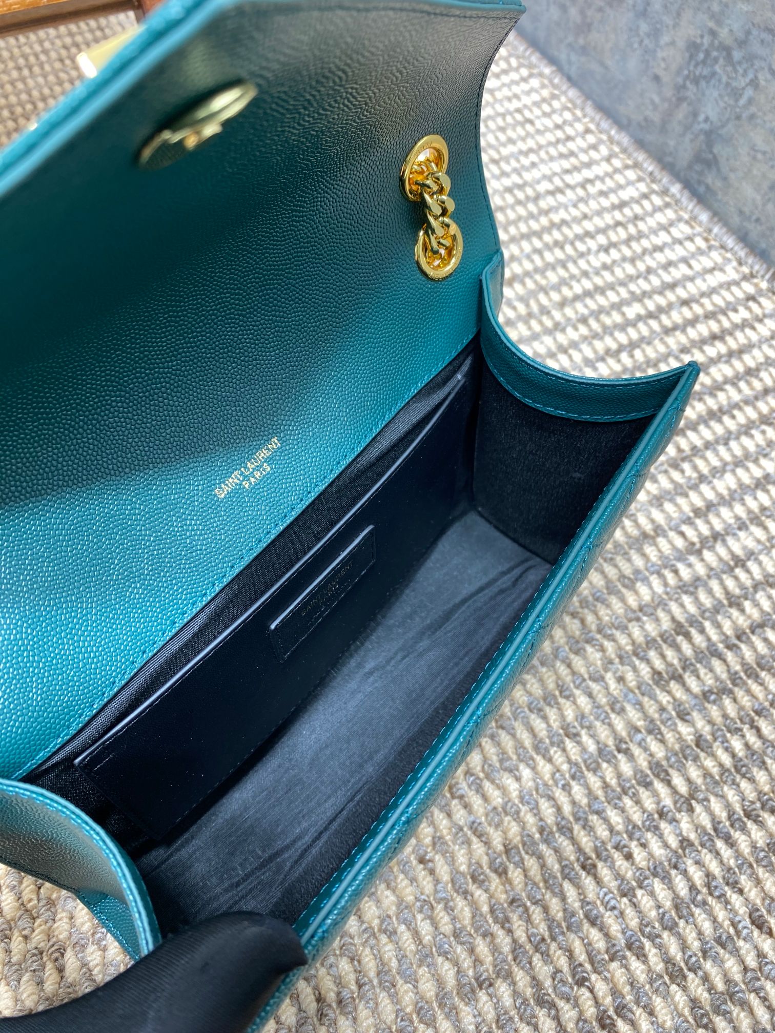眩しい サン ローラン キャンバス トート偽物 優雅 ハンドバッグ 本革 チェーン 392739 ブルー_7